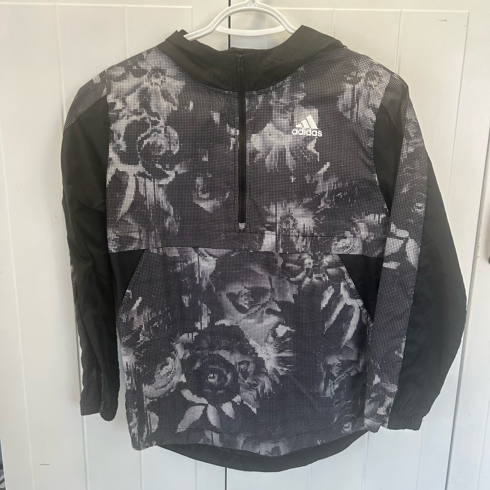 Adidas Black and Gray Floral Jacket